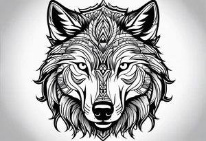 Wolf face, front on tattoo idea