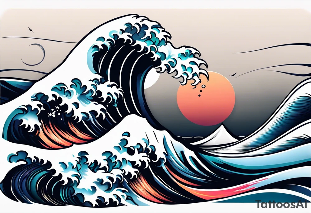 simple wave for outside forearm tattoo idea