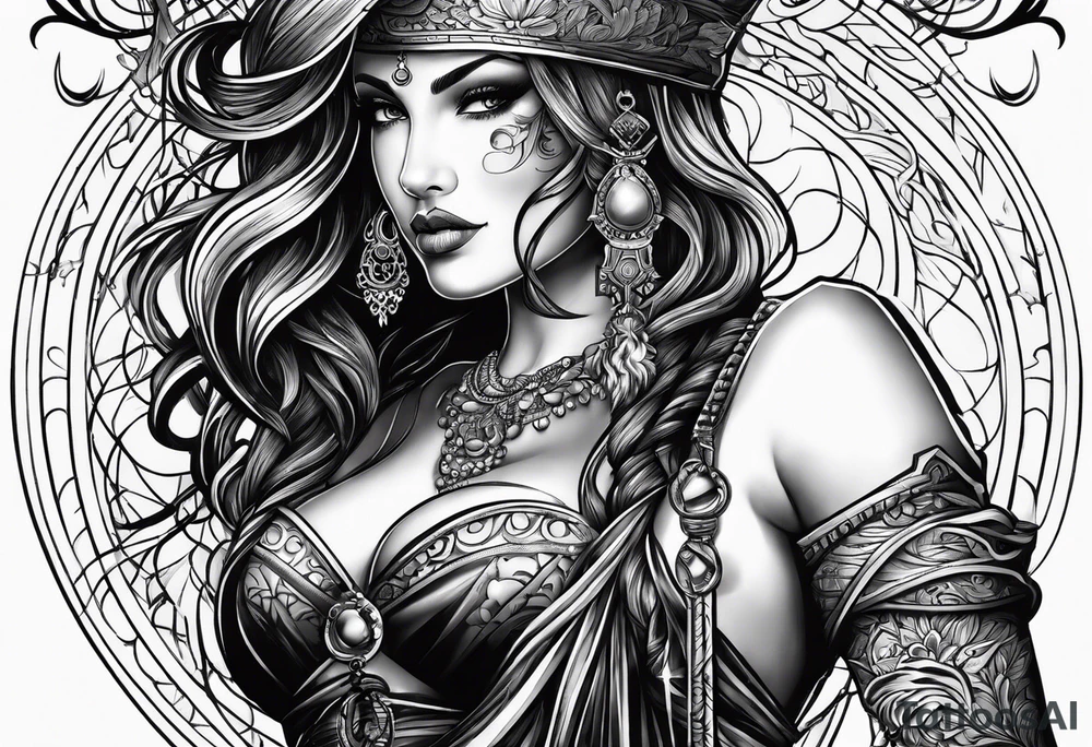 pole and line with hook tattoo idea