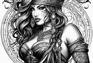 pole and line with hook tattoo idea