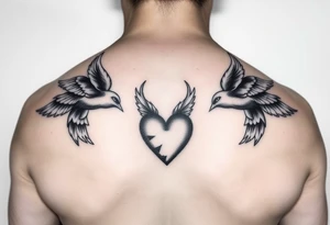 Gates of heaven Money Doves broken heart lonely tattoo idea