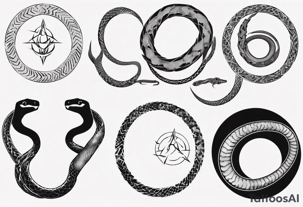 ouroboros snake cybersigilism tattoo idea