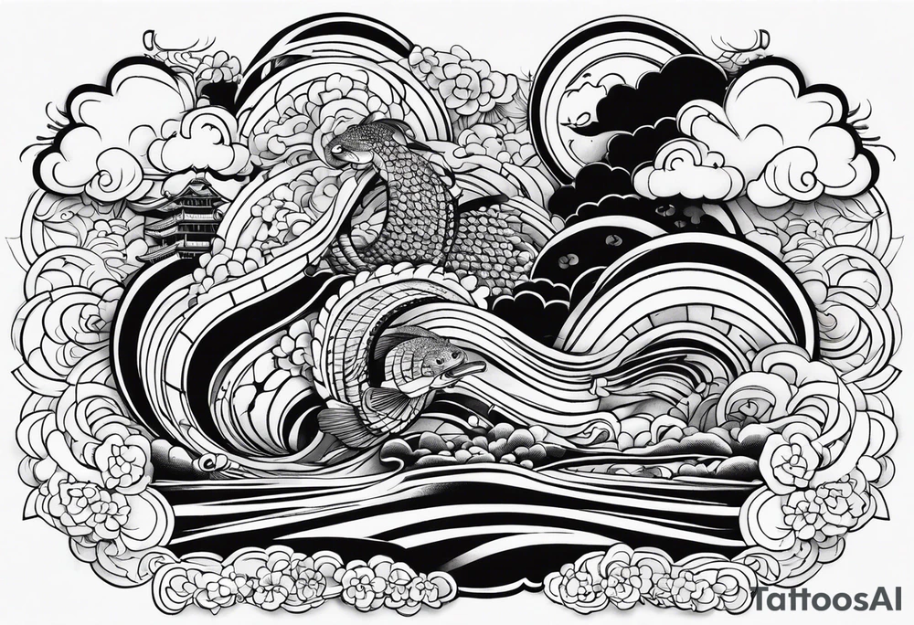 cloud, bassguitar, tattoo idea