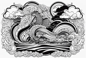 cloud, bassguitar, tattoo idea