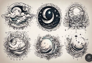 wasser sonne und mond tattoo idea
