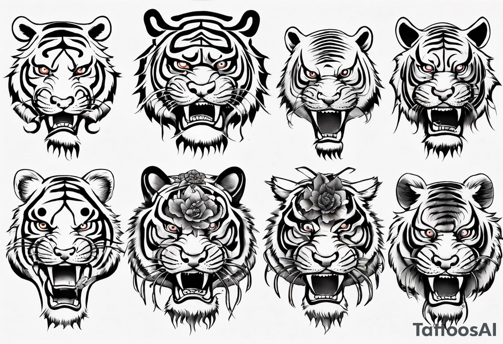 Ancient Chinese divine tiger tattoo idea