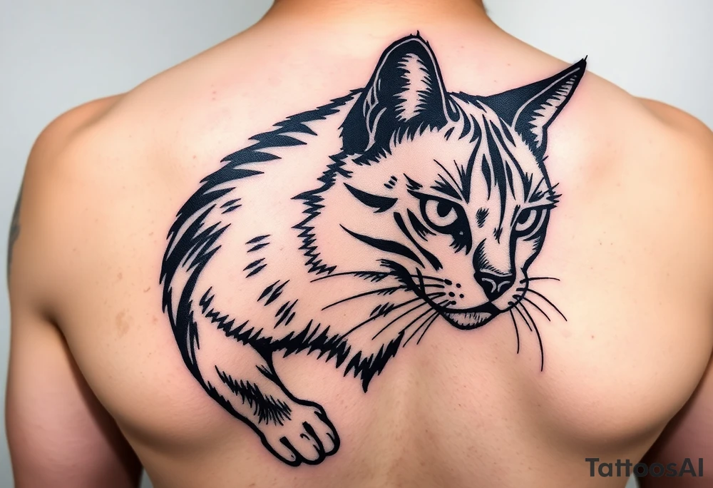 black cat tattoo idea