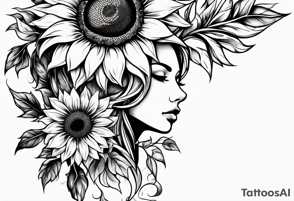 Sunflower corner tattoo idea