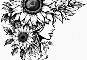 Sunflower corner tattoo idea
