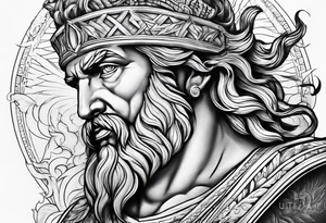 Zeus with background make it nice tattoo idea