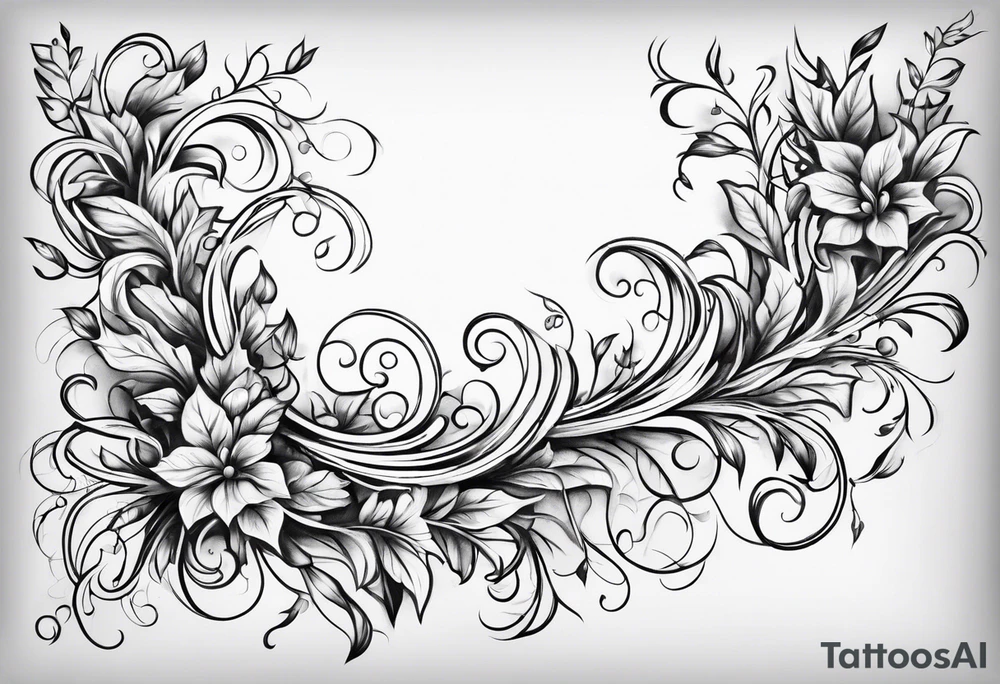 Leafy vines tattoo idea