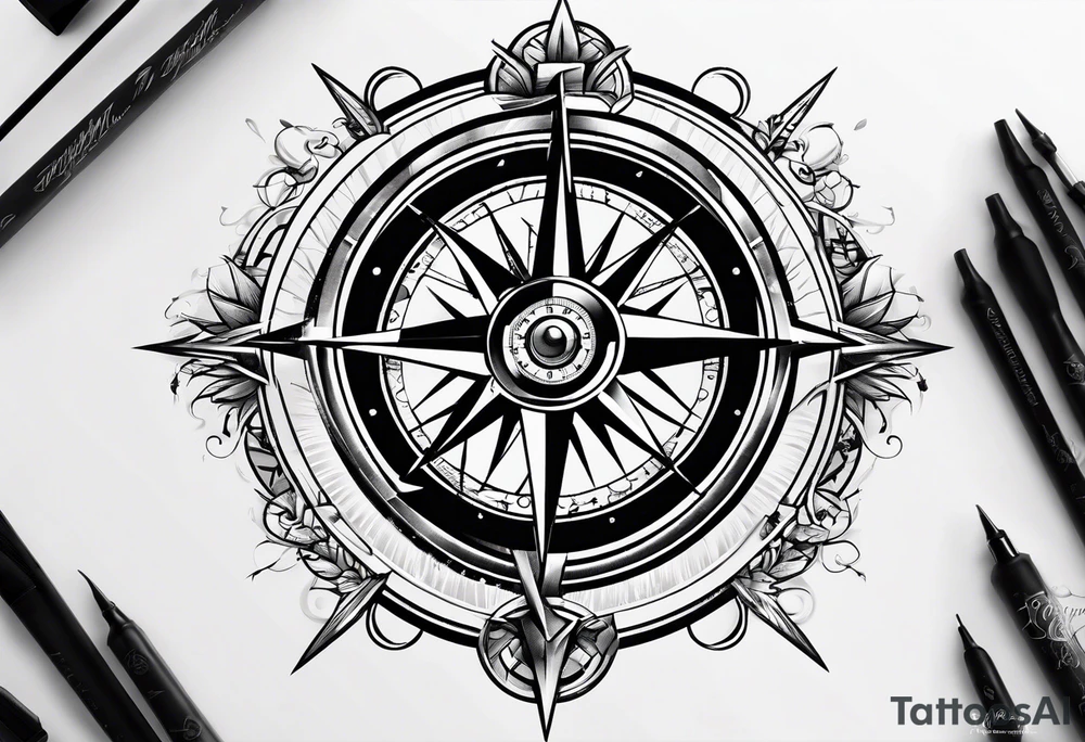Compass broken tattoo idea