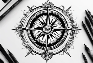 Compass broken tattoo idea