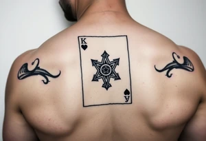 king of hearts card with army star Darth Vader tattoo idea