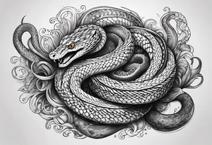 Sea mythical snakes tattoo idea