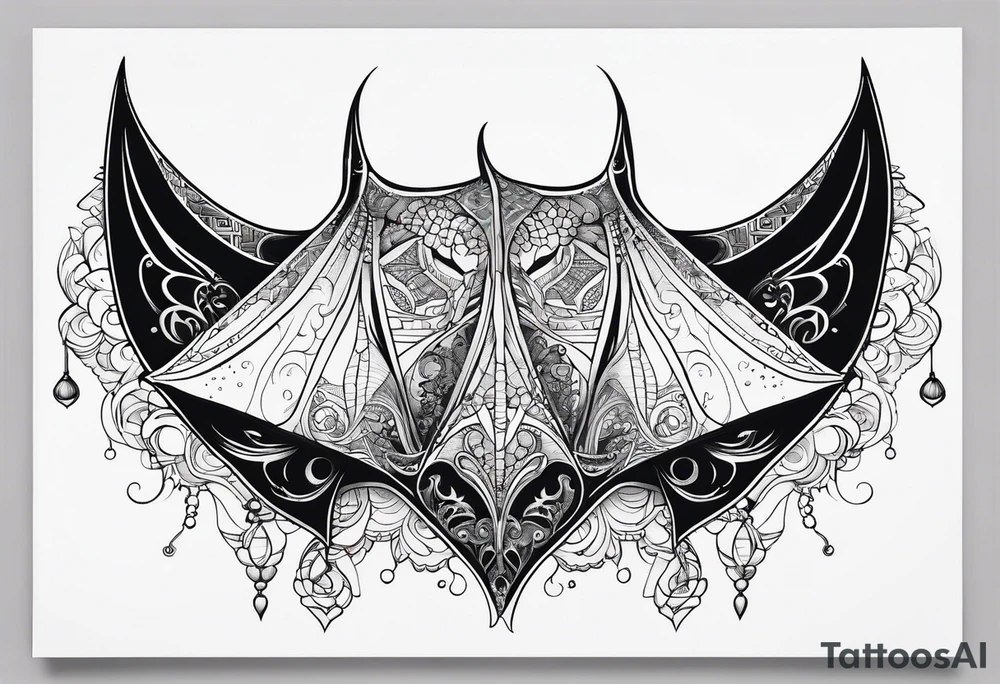 manta ray symmetrical tattoo idea