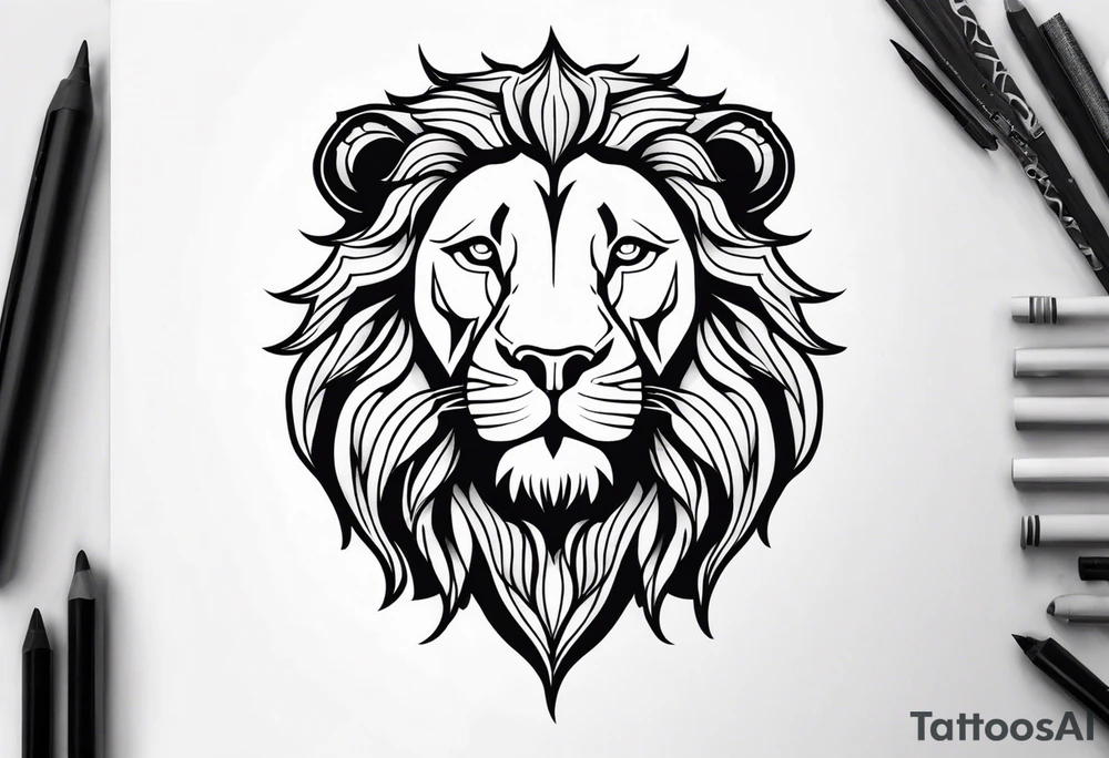 Powerful majestic lion tattoo idea