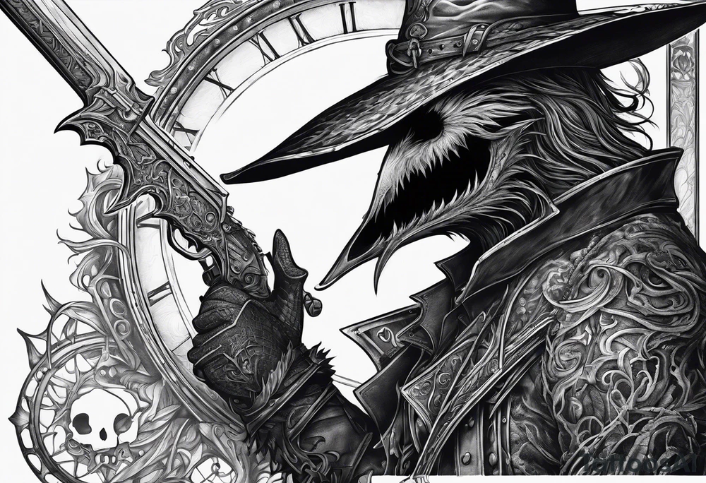 Bloodborne hunter going insane tattoo idea