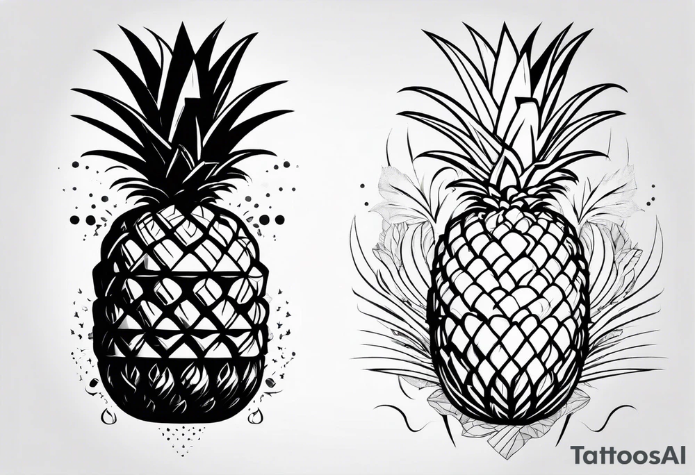 Half pineapple half bomb tattoo idea