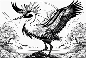 Japanese crane tattoo idea
