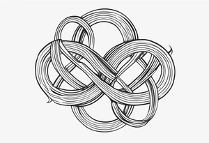 Two sankes intertwined going oposite ways and one being white tattoo idea