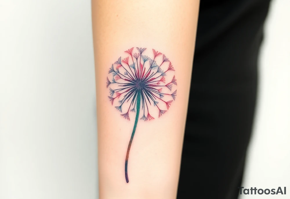 Dandelion realistic tattoo idea