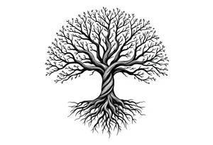 Tree of life big roots tattoo idea