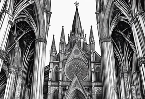 gothic cathedral with Charlemagne tattoo idea