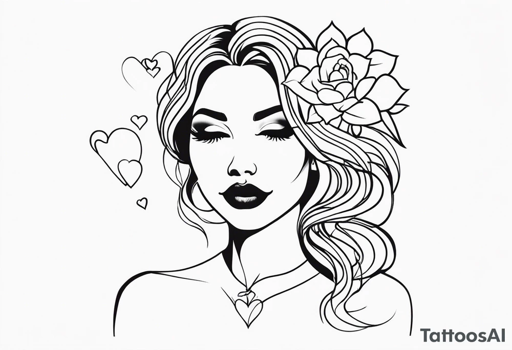 woman breaking my heart smiling tattoo idea