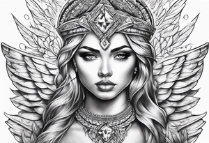 Diamond angel tattoo idea