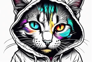 Emo emo cat in a hoodie tattoo idea