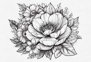 date, with flowers surrounding tattoo idea