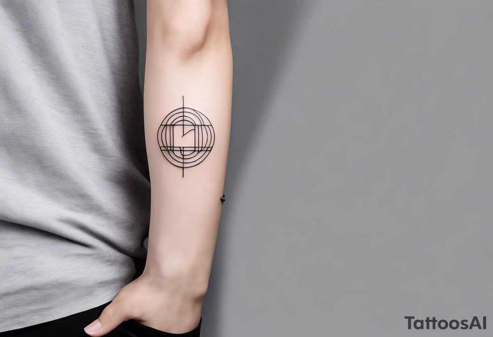 Minimalist tattoo with ultra-thin lines, where the number 22 is the main element, representing luck and eternal love with my girlfriend. The design should be subtle and elegant, with an abstract or geometric detail symbolizing our bond and special connection. Ideally in black and white, with a modern and timeless style, perfect for the forearm, chest, or behind the ear tattoo idea