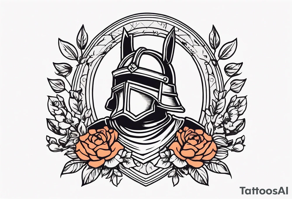 knight

old school vintage simple traditional design with vintage flowers surrounding
bold color simple tattoo idea