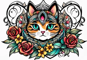 cute kitty face tattoo idea