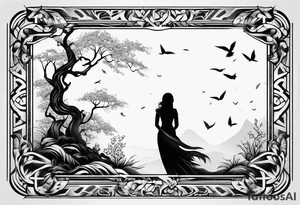 full body back tattoo rectangle tattoo idea
