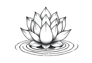 serene lotus flower emerging from sacred waters with ripples tattoo idea