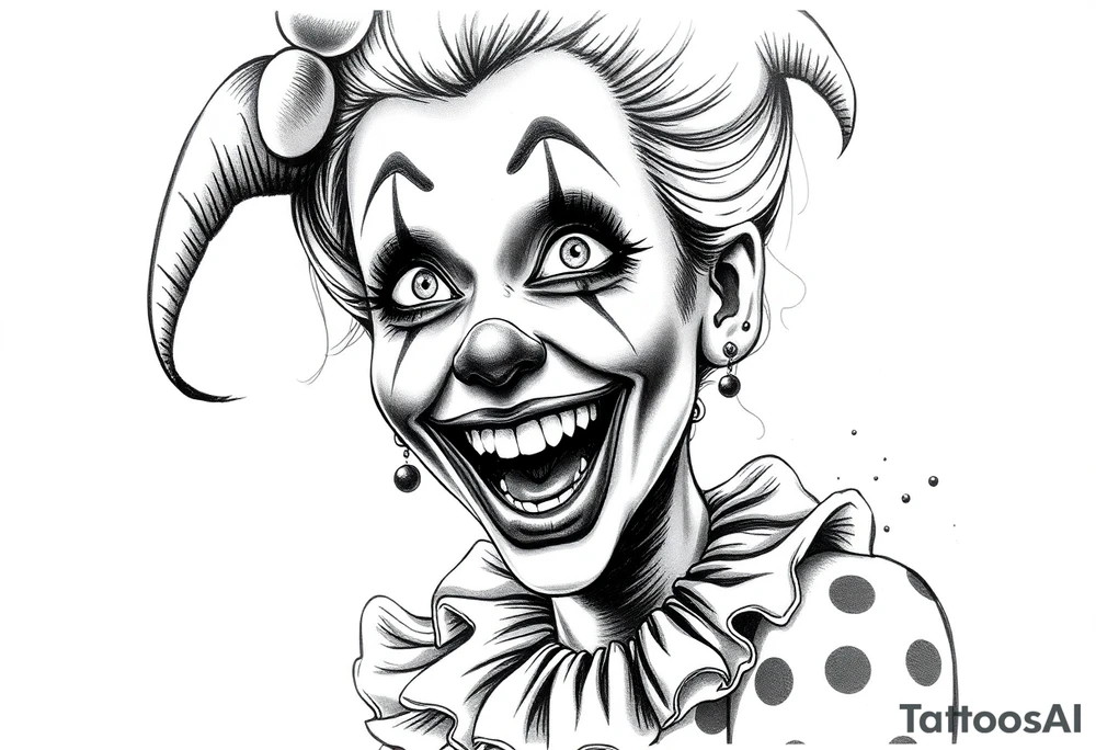 Payasa Clown Girl laugh now cry later tattoo idea