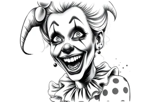 Payasa Clown Girl laugh now cry later tattoo idea