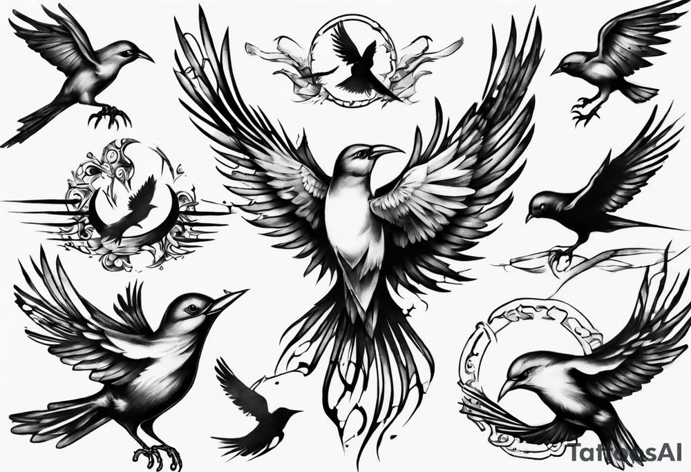 bird breaking free tattoo idea