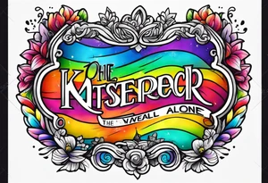 The words "You never walk alone" in rainbow colors tattoo idea