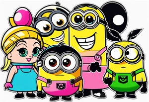 Powerpuff girls as minions tattoo idea