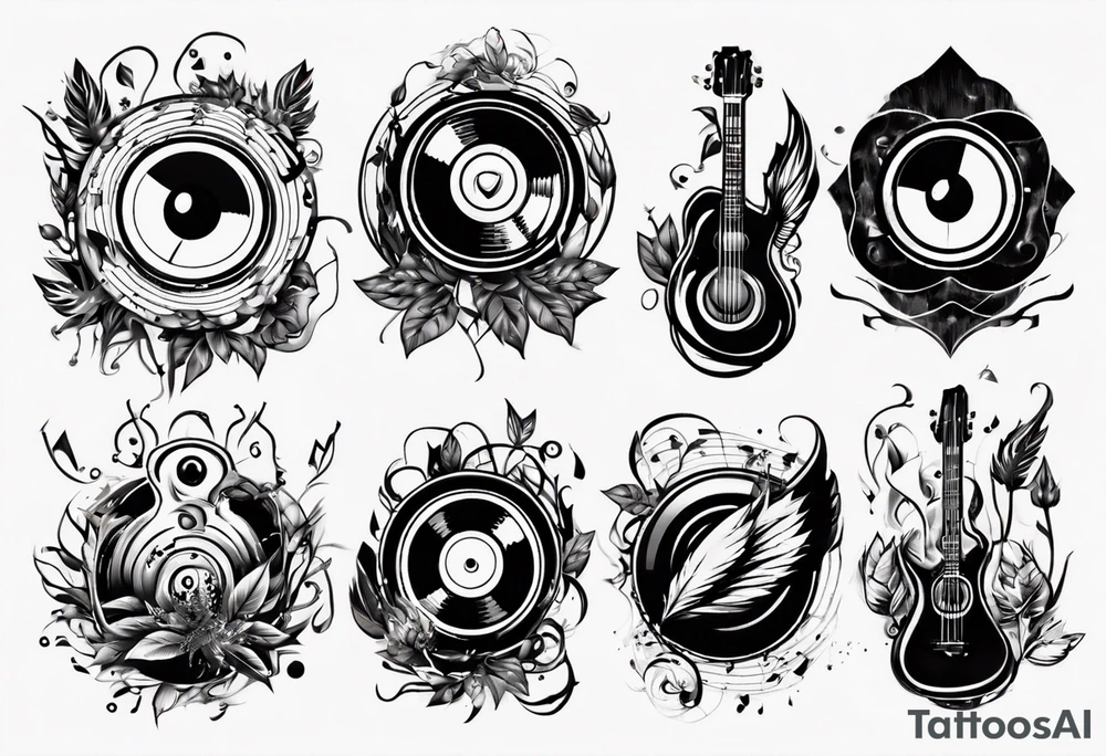 music nature speaker tattoo idea