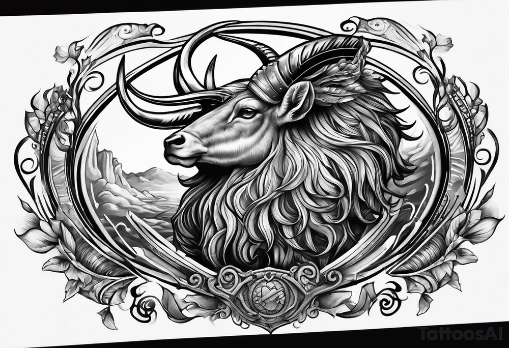 capricorn with a shotgun tattoo idea