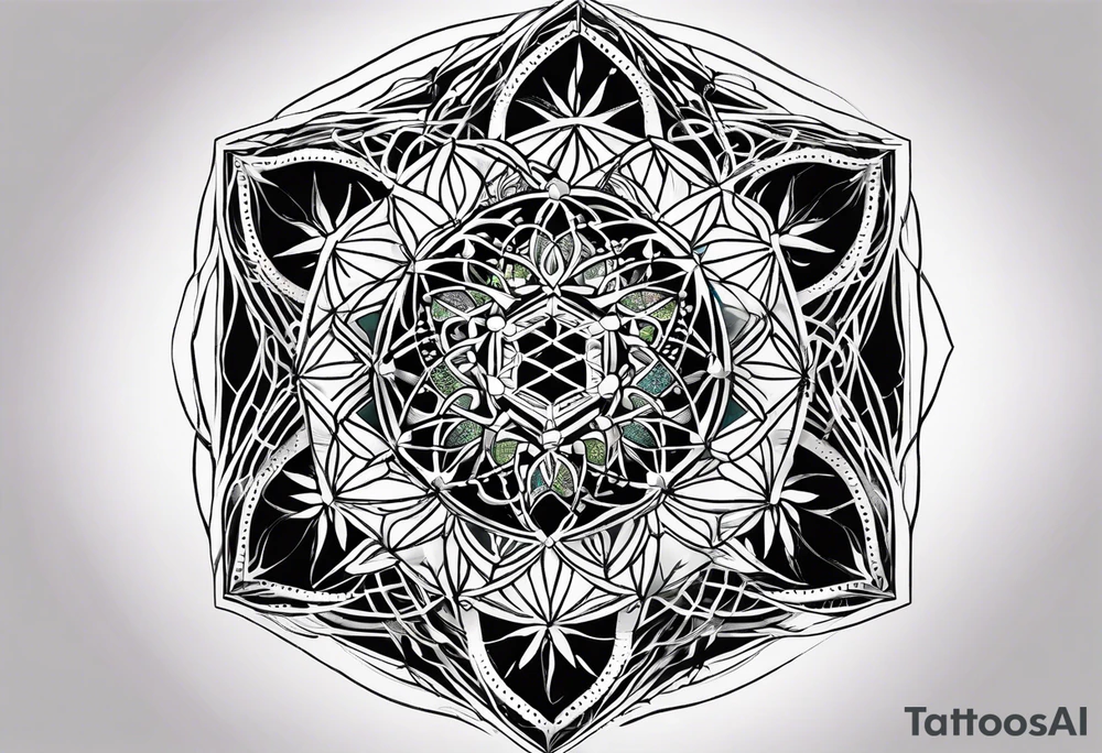 Metatrons cube flower of life tattoo idea
