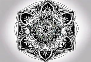Metatrons cube flower of life tattoo idea