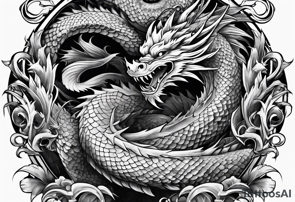 roaring dragons tattoo idea