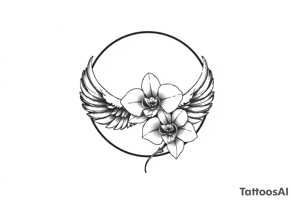 infinity loop with wings inside and an orchid tattoo idea