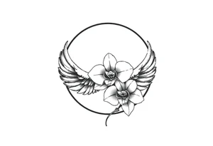 infinity loop with wings inside and an orchid tattoo idea