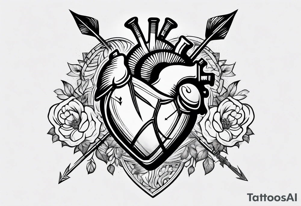 Heart with an arrow through it tattoo idea